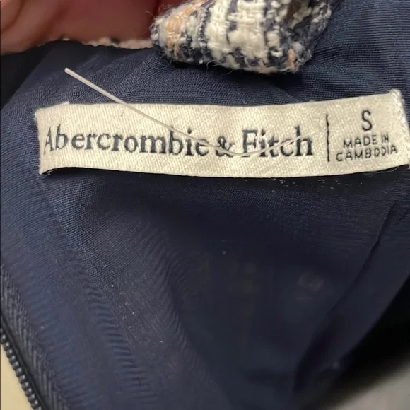 Abercrombie & Fitch Tweed plaid Navy and White Mini Dress - Picture 9 of 14